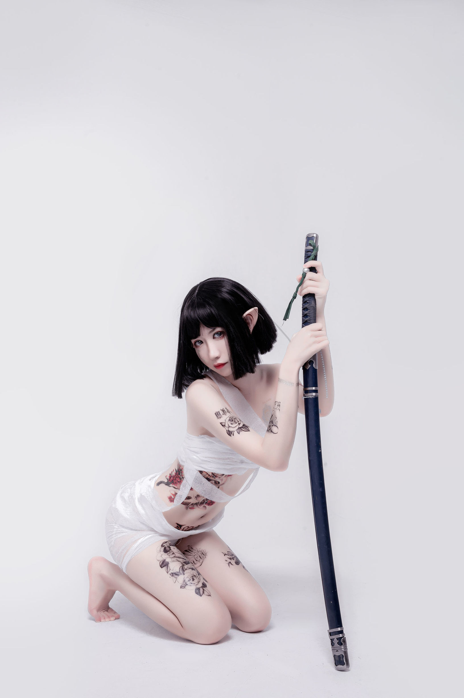 [COS福利]动漫博主阮邑_Fairy绑带和武士插图2